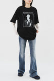 (W) Greyish Low Bootscut Denim
