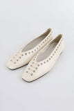 Eyelet Square Flat Shoes