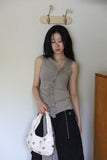 Hash ruffle shirring sleeveless