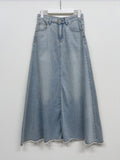 547 Vintage Flare Long Denim Skirt