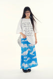 Nebula weather printing long skirt