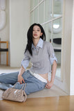 Marine Roll Up Collar T-Shirt