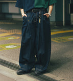 [AG] Long Tuck Wing Balloon Denim Pants