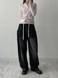 [unisex] Pocket banding balloon wide denim