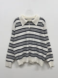 Riche Collar Stripe Knit