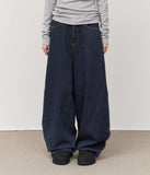 Post Striped Wide Denim