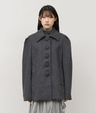 (W) Cats Wool Half Coat