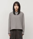 (W) Egg Striped Warm Top