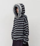 Fury Fur Striped Zip Hoodie