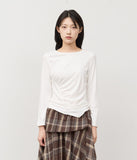 (W) Texture Shirring Top