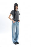 Dover stripe cropped polo tee