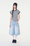Marine terry stripe tee