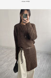 [Skirt SET] Mohair Layered Knit Two-Piece