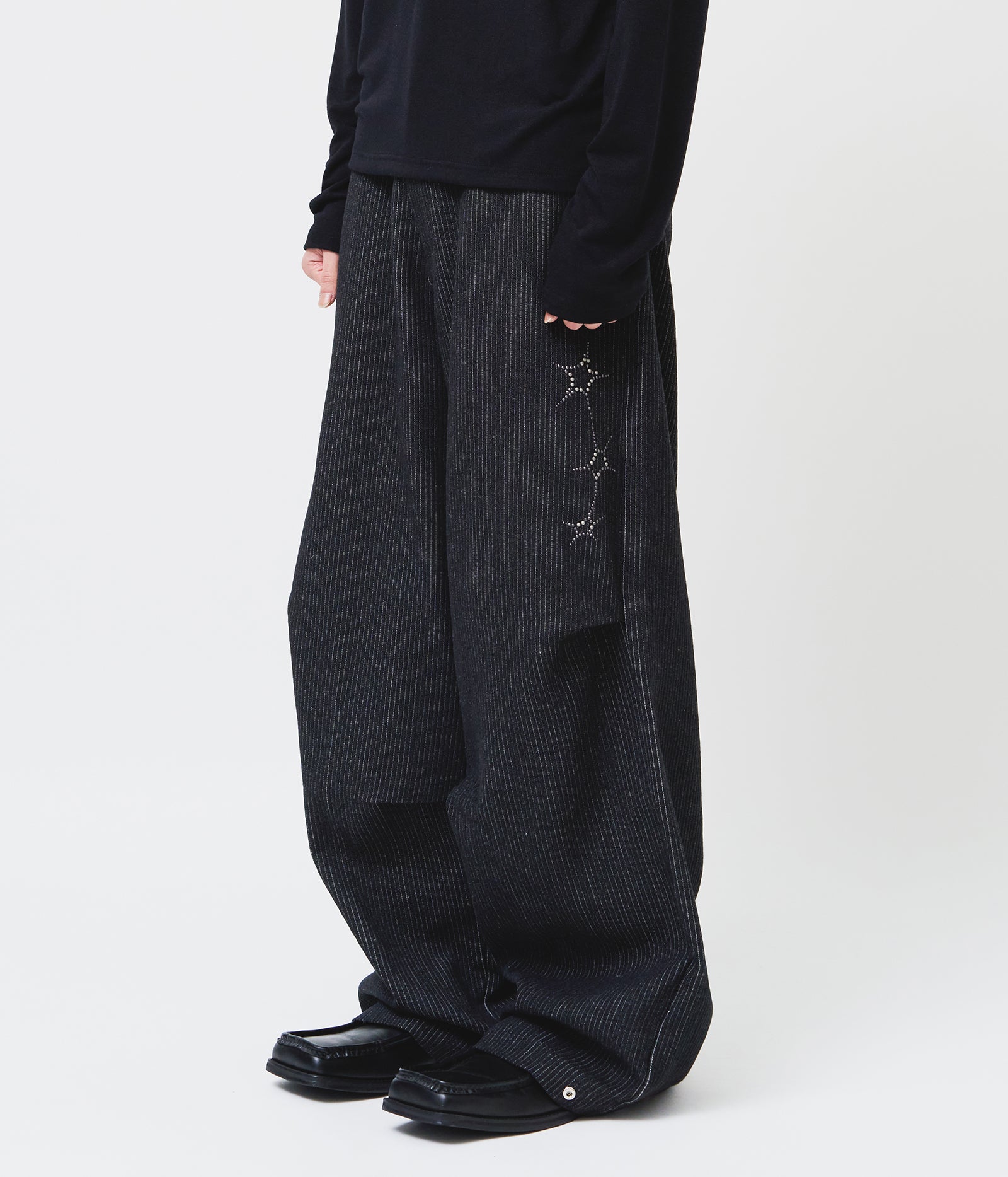 【HI FI FNK】Grid Stud Wide Denim HI FI FNK(ハイファイファンク) - グリッドスタッドワイドデニム