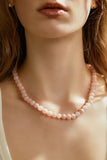 Pink Cloud Jade Necklace