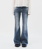 (W) Greyish Low Bootscut Denim