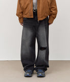 Steel Black Wide Denim