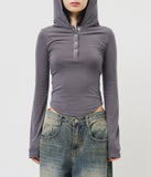 (W) Roa Stud Hooded Top