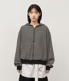 Pars Cropped Striped Zip Up