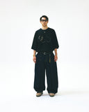 [AG] Long Tuck Wing Balloon Denim Pants