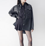 (Unisex) UP Overfit Leather Jacket
