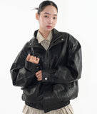 Glow oversized leather jakcet