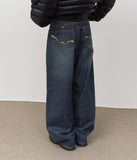 (W) Ted Stitch Wide Denim