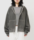 War Pigment Cropped Zip Hoodie