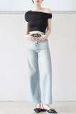 Bageu Crop Off Shoulder Tee
