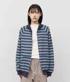 Alt Color Striped Zip Up