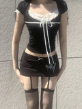 Dotoni Lace Ribbon Top