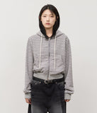(W) Momo Striped Zip Hoodie