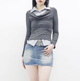 Fancy Shirt Shirring T-shirt