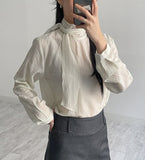 Yoru High Neck Tie Blouse