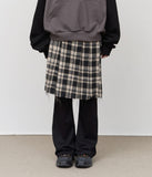 (W) Kite Cutting Checked Skirt