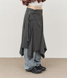 (W) Tap Striped Skirt