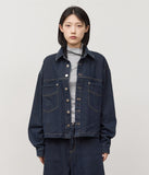 Post Striped Denim Jacket