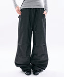 Pinstripe wide banding pants