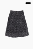 Label flower chiffon skirt
