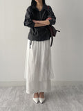 Crinkle Big Collar Wrap Blouse