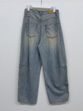 [unisex/summer yarn] Fred pin tuck wide denim pants (Tin blue)