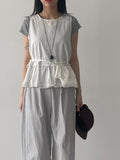 [Mini Bag SET] Frill Dot Sleeveless Blouse