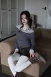 Peril check long sleeve shirt top