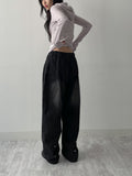 [unisex] Pocket banding balloon wide denim