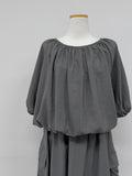 [Setup Available] Denma Balloon Banding Crop Blouse