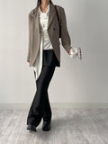 Unbalanced One Button Loose Fit Single Jacket