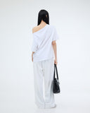 HOTFIX ONE-SHOULDER UNBALANCE T-SHIRT