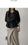 [Short sleeve ver.] Julie Frill Round Neck Blouse