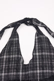 Ranova sheer check halter top
