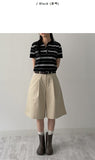 [Short sleeve ver.] Symbol stripe collar knit
